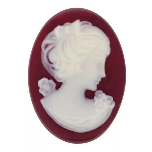 Camafeo de resina 18x13 mm - lado derecho - Lie de vin x1