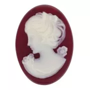Camafeo de resina 18x13 mm - lado izquierdo - Lie de vin x1