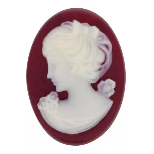 Camafeo de resina 18x13 mm - lado izquierdo - Lie de vin x1