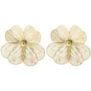 Pendientes flor 47 mm - Acero inoxidable 316L dorado x2