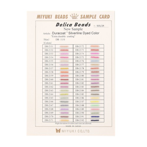 Carta de colores Miyuki Delica 11/0 (935/R) - Duracoat Silverline Dyed 2014