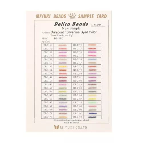 Carta de colores Miyuki Delica 11/0 (935/R) - Duracoat Silverline Dyed 2014