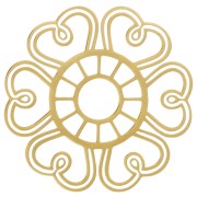 Colgante flor calada 30 mm - Acero inoxidable 316L dorado x1