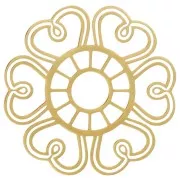 Colgante flor calada 30 mm - Acero inoxidable 316L dorado x1