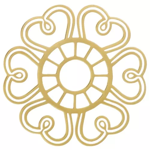Colgante flor calada 30 mm - Acero inoxidable 316L dorado x1