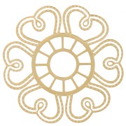 Colgante flor calada 30 mm - Acero inoxidable 316L dorado x1