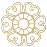 Colgante flor calada 30 mm - Acero inoxidable 316L dorado x1