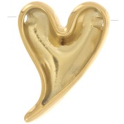 Colgante corazón abombado 27x20,5 mm - Acero inoxidable 316L dorado x1
