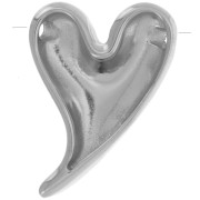 Colgante corazón abombado 27x20,5 mm - Acero inoxidable 316L x1