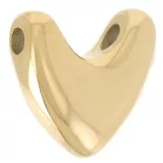 Colgante corazón 16x17 mm - Acero inoxidable 316L dorado x1