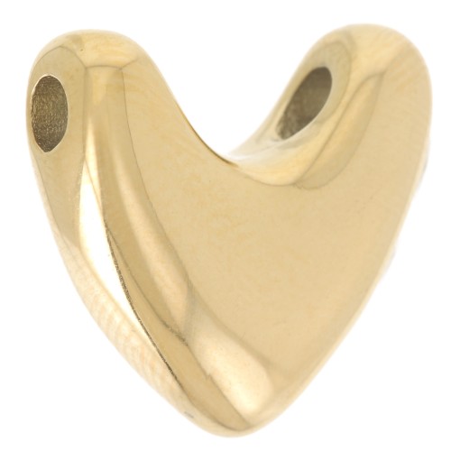 Colgante corazón 16x17 mm - Acero inoxidable 316L dorado x1