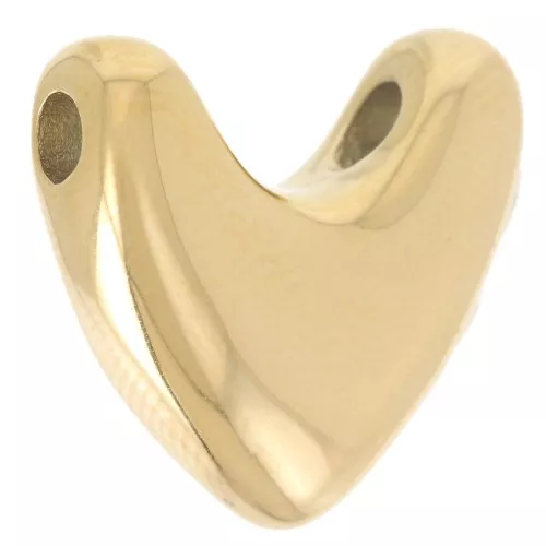 Colgante corazón 16x17 mm - Acero inoxidable 316L dorado x1