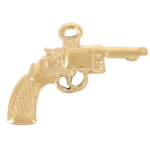 Colgante pistola 16x23 mm - Acier inoxydable 316L Dorado x1