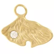 Colgante de concha 13x15 mm con strass - Acero inoxidable 304L Dorado x1