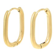 Pendientes de aro ovalados 21x15 mm - Acero inoxidable 304L Dorado x2|raw }}