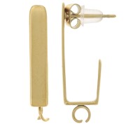 Pendientes rectangulares 25x4 mm - anilla abierta - Acero inoxidable 316L Dorado x2|raw }}