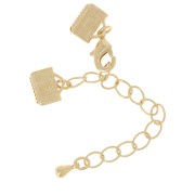 Fermoir mousqueton avec embouts à serrer 8 mm Doré x1