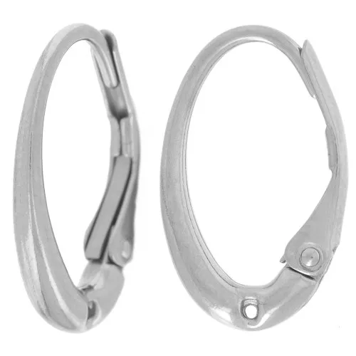 Ganchos pendientes 15x9 mm con un agujero - acero inoxidable 304L x2