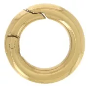 Cierre mosquetón redondo de 12 mm - Acero inoxidable 316L Dorado x1