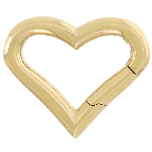 Cierre mosquetón en forma de corazón 16,5x20 mm - Acero inoxidable 316L dorado x1