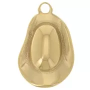 Colgante sombrero vaquero 24x16 mm - Acero inoxidable 316L Dorado x1