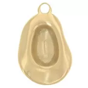 Colgante sombrero vaquero 24x16 mm - Acero inoxidable 316L Dorado x1