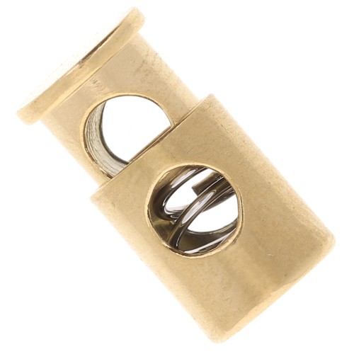 Tapón cordón 1 agujero - Tapón cordón 3 mm - 11x7mm Acero inoxidable 304L Dorado x1