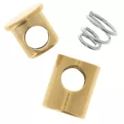 Tapón cordón 1 agujero - Tapón cordón 3 mm - 11x7mm Acero inoxidable 304L Dorado x1