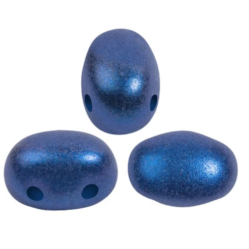 Cuentas de vidrio Samos® by Puca® 7x5 mm - Azul Caribe Metalizado Mate x10g