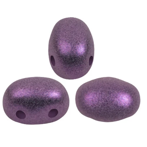 Cuentas de vidrio Samos® by Puca® 7x5 mm - Lila Oscuro Metalizado Mate x10g