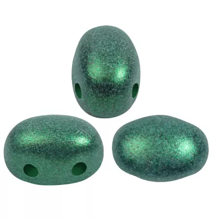 Cuentas de vidrio Samos® by Puca® 7x5 mm - Verde Bosque Metálico Mate x10g