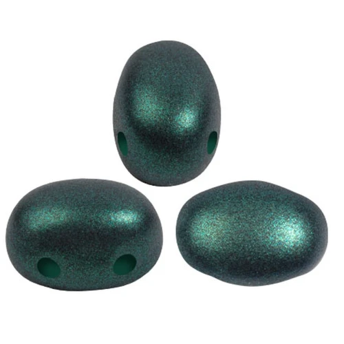 Cuentas de vidrio Samos® by Puca® 7x5 mm - Esmeralda Metalizado Mate x10g