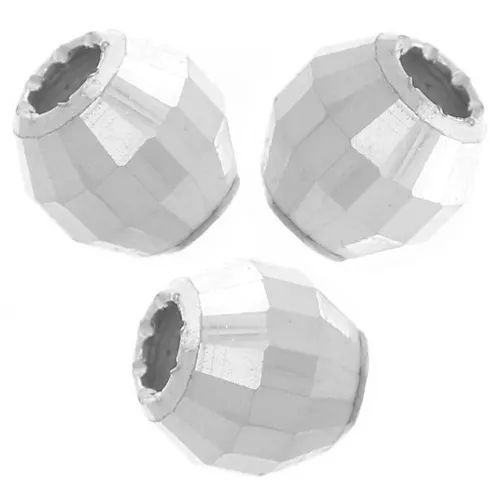 Cuentas facetadas redondas - bola facetada 4 mm en Plata 925 x10