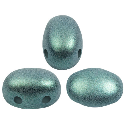 Cuentas de vidrio Samos® de Puca® 7x5 mm - Stardust Verde x10g