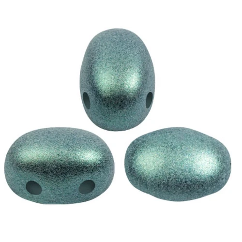 Cuentas de vidrio Samos® de Puca® 7x5 mm - Stardust Verde x10g
