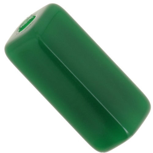 Perlas tubo resina opaca 20x8 mm - Verde esmeralda x4