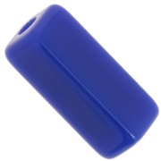 Perlas tubo rectángulo resina opaca 20x8 mm - Azul duro x4