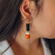 Perlas de tubo de resina opaca 20x8 mm - Caqui x4