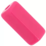 Cuenta tubo rectángulo 20x8 mm en resina opaca - Candy pink x4