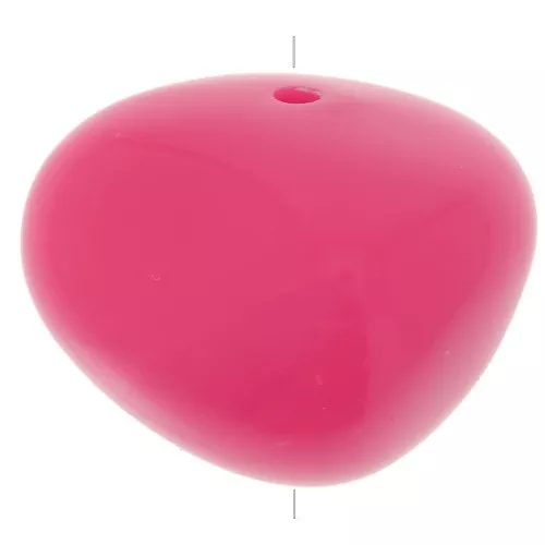 Cuentas tipo «nugget» de 12 x 15 mm de resina opaca - Rosa chicle x6