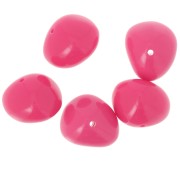 Cuentas tipo «nugget» de 12 x 15 mm de resina opaca - Rosa chicle x6
