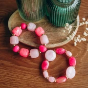 Perlas de resina opaca 12x15 mm - Rosa caramelo x6