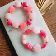 Perlas de resina opaca 12x15 mm - Rosa caramelo x6