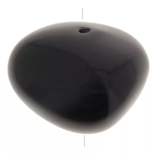 Cuentas tipo nugget de 12 x 15 mm de resina opaca - Negro x6