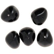 Cuentas tipo nugget de 12 x 15 mm de resina opaca - Negro x6