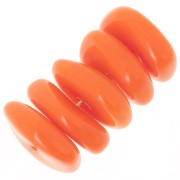 Cuentas redondas irregulares de 13 mm en resina opaca - Naranja x6