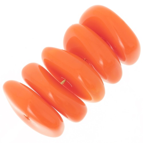 Cuentas redondas irregulares de 13 mm en resina opaca - Naranja x6