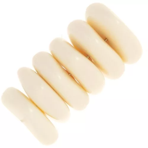Cuentas redondas irregulares de 13 mm en resina opaca - Crudo x6