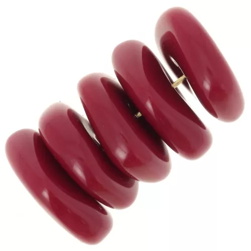 Cuentas redondas irregulares de 13 mm en resina opaca - Rojo carmín x6