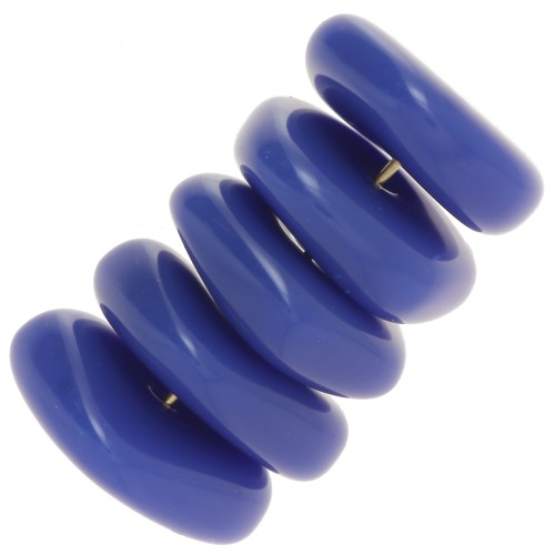 Cuentas redondas irregulares de 13 mm en resina opaca - Azul duro x6